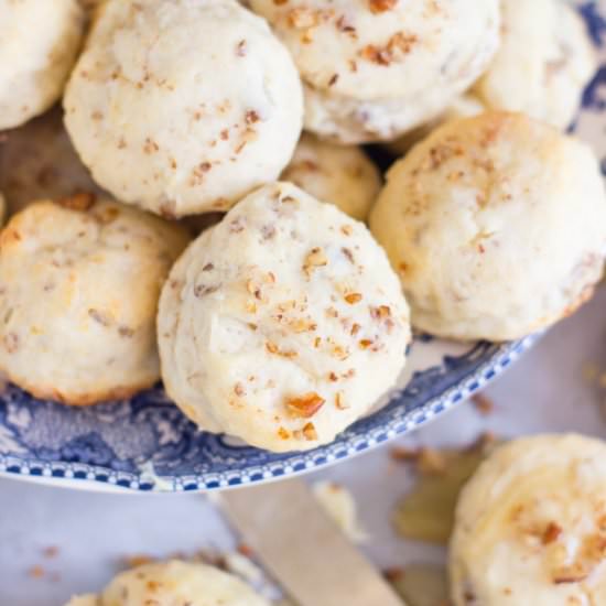 Pecan Goat Cheese Biscuits - Recipe photo by thegoldlininggirl