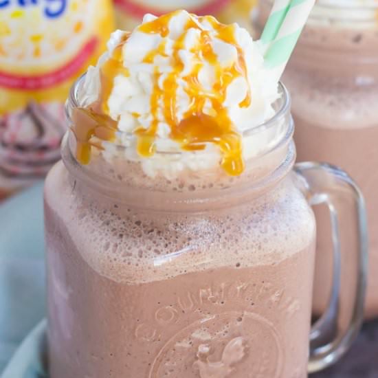 Frozen Salted Caramel Hot Chocolate - Recipe photo by pumpkinnspice