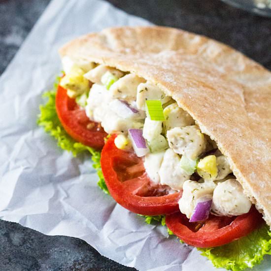 classic chicken salad pita pockets - Recipe photo by The Blond Cook