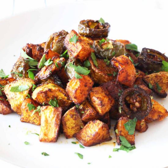 Roasted Chili Butternut Squash - Recipe photo by Chop Happy