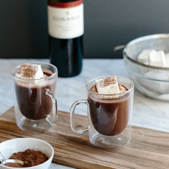 Red Wine Hot Chocolate - Recipe photo by Downshiftology