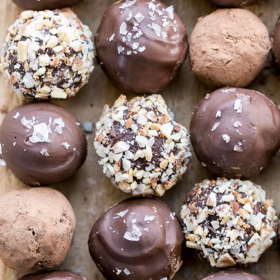 Salted Almond Chocolate Truffles - Recipe photo by bakerita