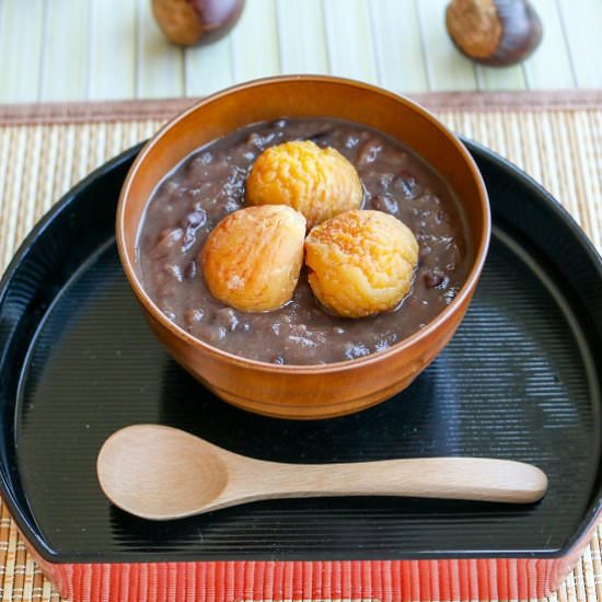 Sweet Red Bean Soup with Chestnuts - Recipe photo by asianveganandbeyond