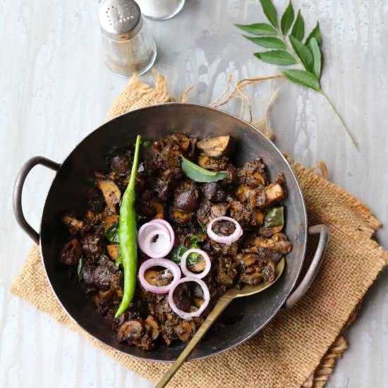 MUSHROOM PEPPER FRY – KERALA STYLE - Recipe photo by rekhavengalil