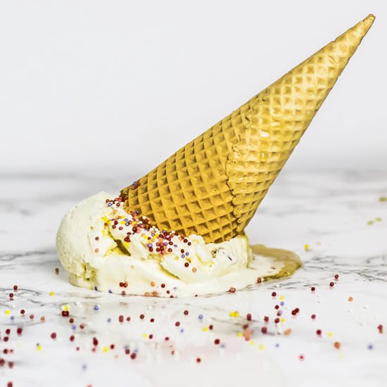 Honey Walnut Rosemary Ice Cream - Recipe photo by VegDept.
