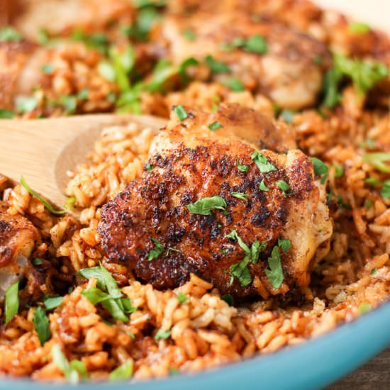 one-pot chicken and rice - Recipe photo by KimchiChick