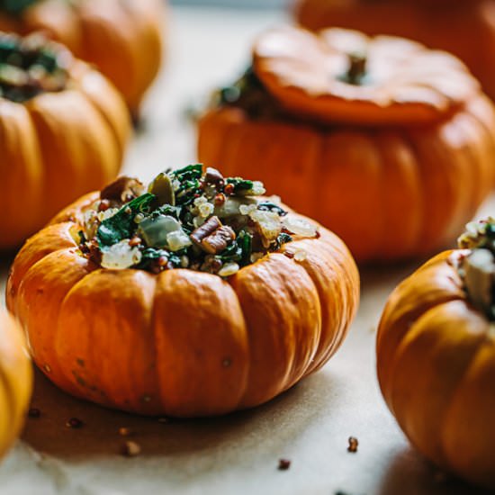 Stuffed Mini Pumpkins - Recipe photo by gatheranddine