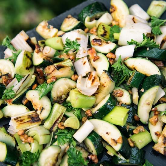 Grilled Zucchini & Leeks - Recipe photo by PaleoLeap