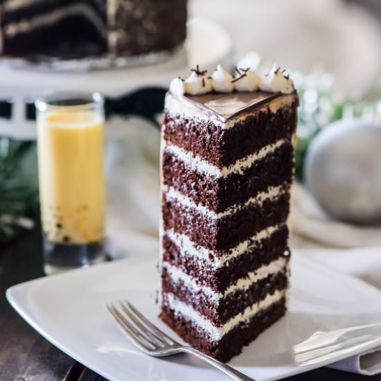 Spiced Chocolate Eggnog Cake - Recipe photo by crumbykitchen