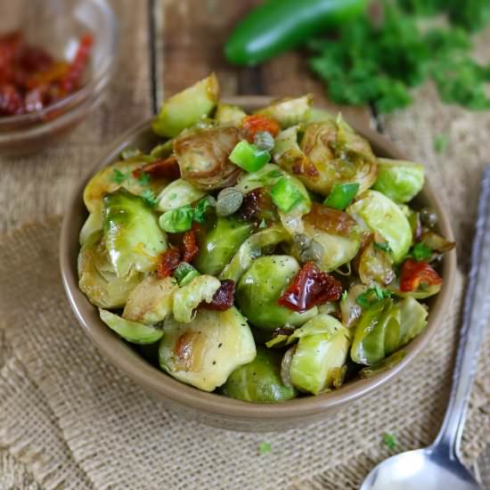 Capered Brussels Sprouts - Recipe photo by SavorySpin