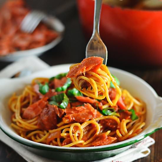 Smoked Paprika-Salmon Spaghetti - Recipe photo by lexibites