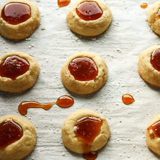 Salted Caramel Thumbprints - Recipe photo by the food blog
