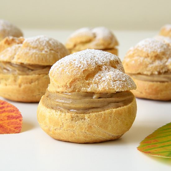 Pumpkin Spice Cream Puffs - Recipe photo by Little Swiss Baker