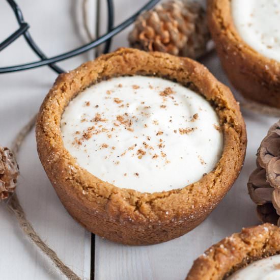 Eggnog Cheesecake Cookie Cups - Recipe photo by Livforcake