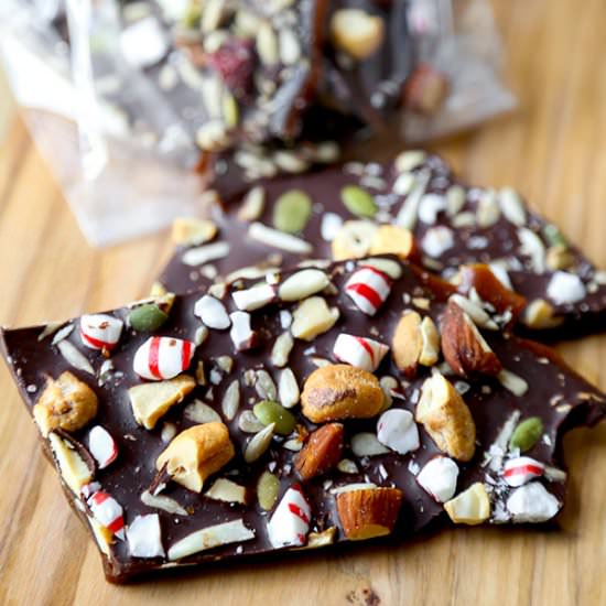 Super Nutty Chocolate Bark - Recipe photo by misspickledplum