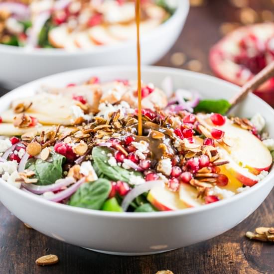 Spinach Salad with Pomegranates - Recipe photo by Get Inspired Everyday