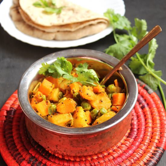 Aloo, Gajar And Matar Ki Subzi - Recipe photo by rakshaskitchen