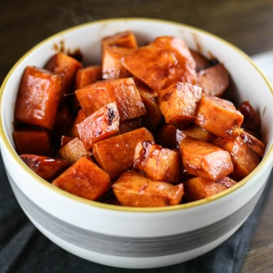 Cinnamon Honey Sweet Potatoes - Recipe photo by WanderlustandWellness