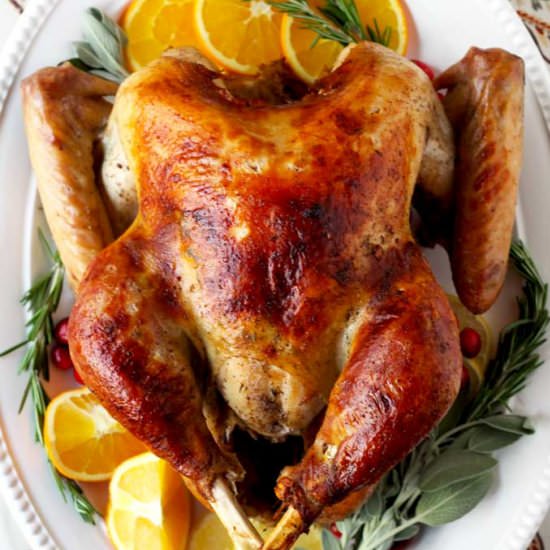 Brined and Roasted Turkey - Recipe photo by Lemon blossoms
