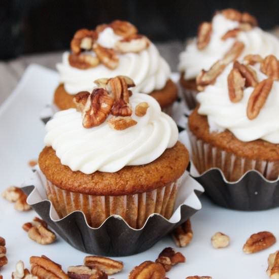 Pumpkin Cupcakes & Maple Frosting - Recipe photo by addicted2recipes