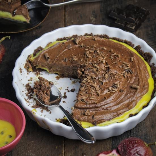 Chocolate and Passion Fruit Pie - Recipe photo by kitchendoor
