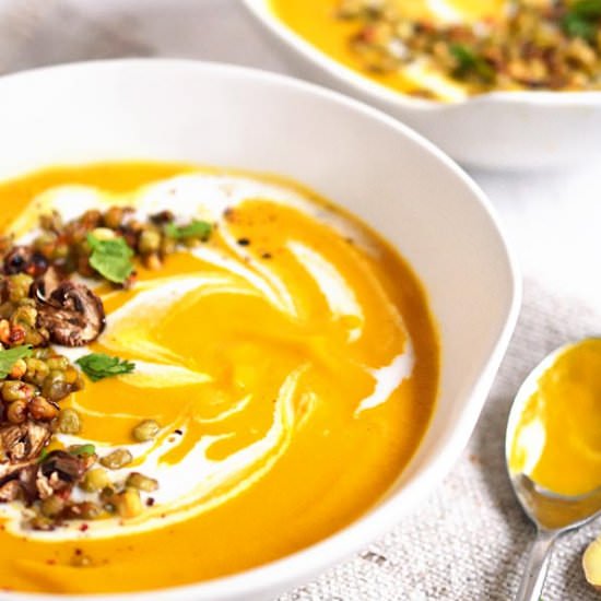 Easy Carrot Soup with Miso & Ginger - Recipe photo by Simply to Thrive