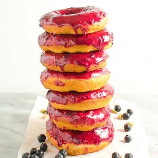 Blueberry Cardamom Doughnuts - Recipe photo by The Flavor Bender