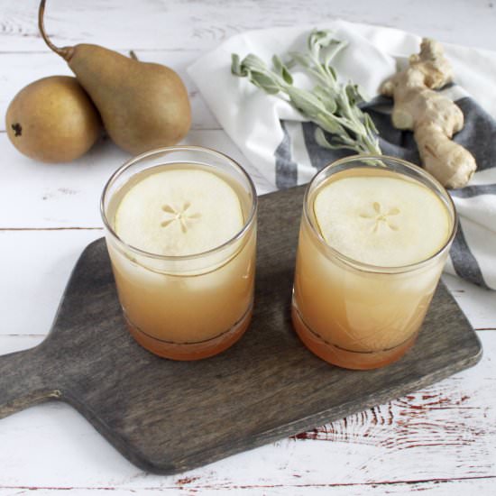 Pear, Ginger and Sage Cocktail - Recipe photo by PatternsandProsecco