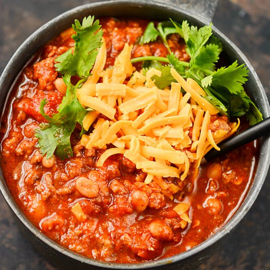 Slow Cooker Pumpkin Beer Chili - Recipe photo by garnishedplate