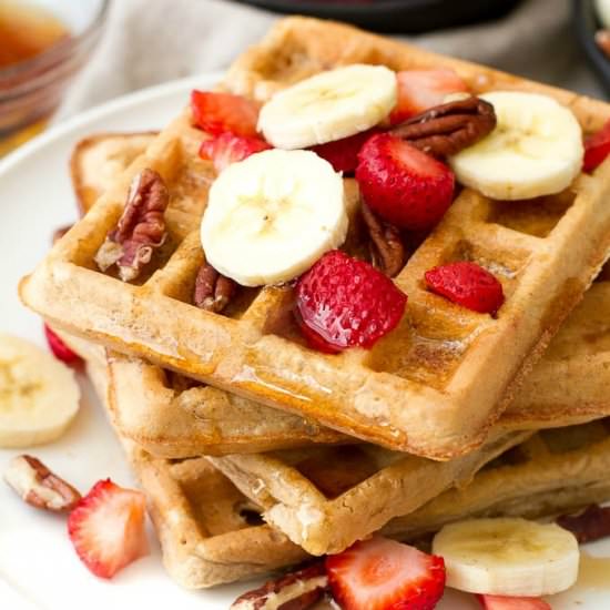 Flourless Oatmeal Waffles - Recipe photo by runningwithspoons