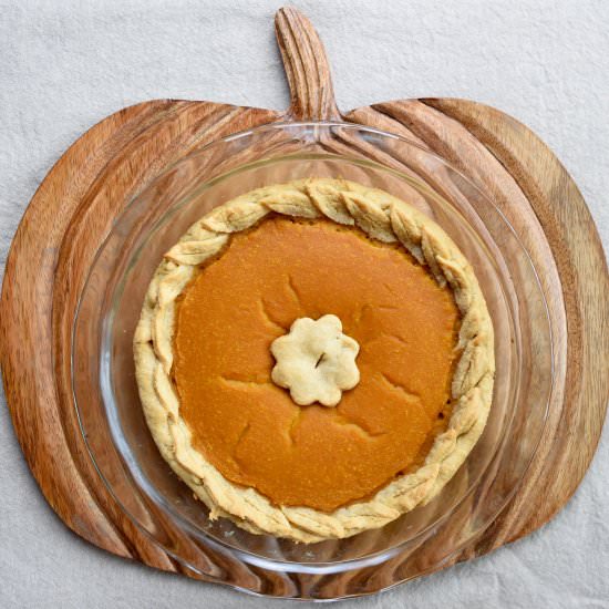 Vegan and Sugar Free Pumpkin Pie - Recipe photo by earthpoweredfamily