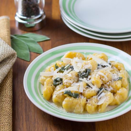 Squash Gnocchi With Sage Butter - Recipe photo by dizzybusyandhungry