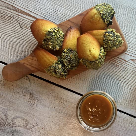Orange madeleines & cardamom sauce - Recipe photo by Gluts and Gluttony