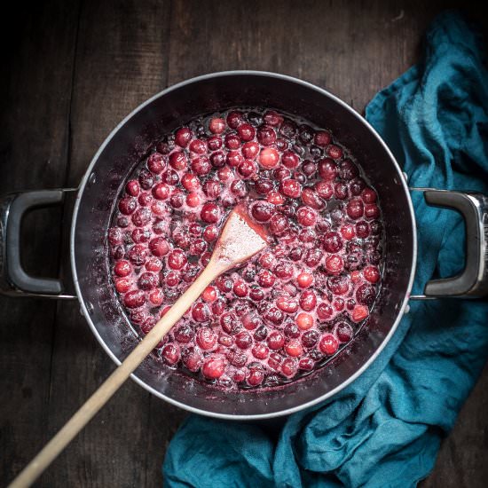 Cranberry Pomegranate Sauce - Recipe photo by UrbanKitchenAffair