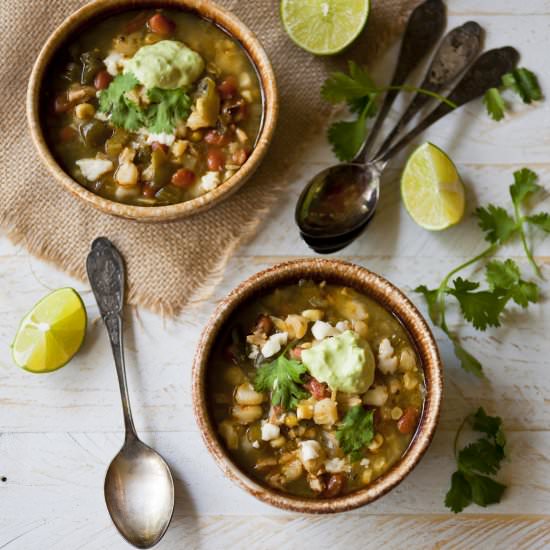 Green Chile Chicken Soup - Recipe photo by partialingredients