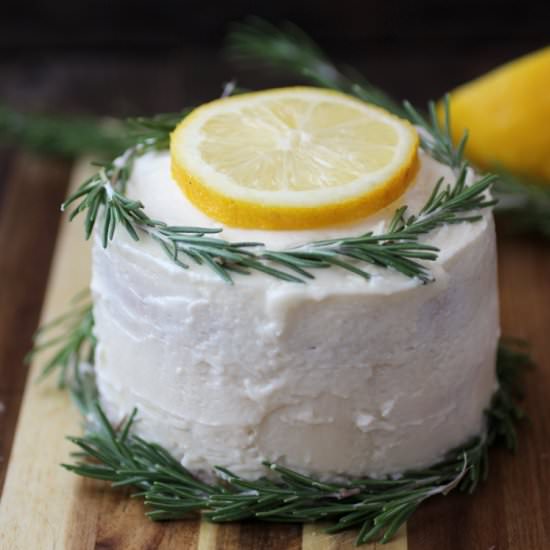 Vegan Rosemary Lemon Cake - Recipe photo by DorasDailyDish
