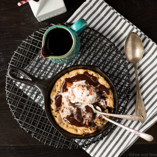 Chocolate Chip Cookie Blondie Skillet - Recipe photo by foxandbriar