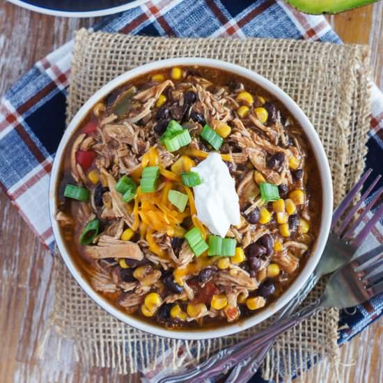 Slow Cooker Taco Chicken Chili - Recipe photo by SmartLittleCookie