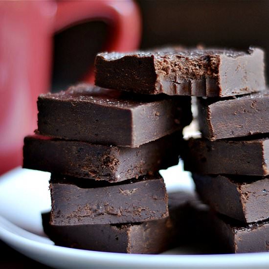 Peppermint Mocha Fudge - Recipe photo by wholesomelicious