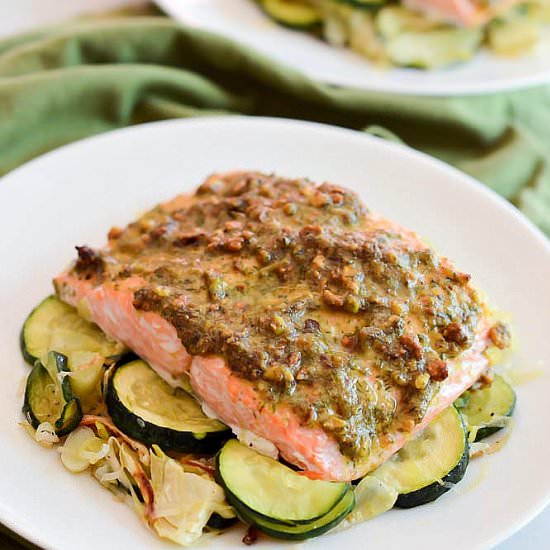 One Pan Dill Pistachio Salmon - Recipe photo by wholesomelicious