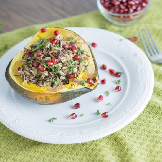 Fall Acorn Squash and Wild Rice - Recipe photo by sprouting healthy habits