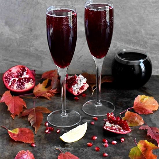 Pomegranate Champagne Cocktail - Recipe photo by pepperdelight