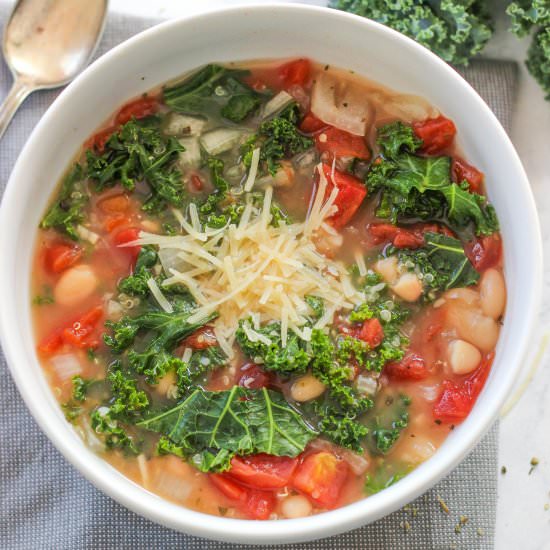 Slow Cooker Italian White Bean Soup - Recipe photo by Purely Katie