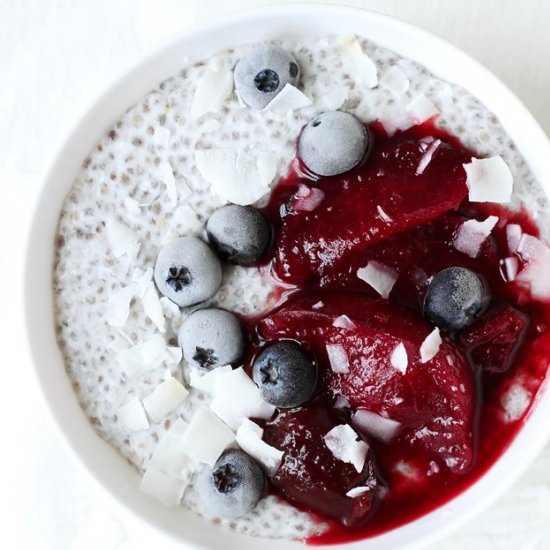 Coconut Chia Pudding with Plums - Recipe photo by lilVienna.com