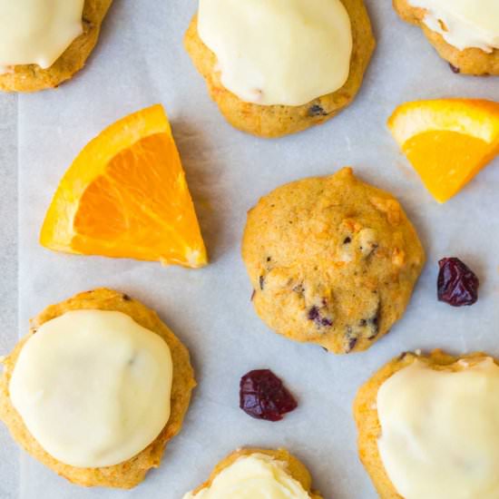 Frosted Cranberry Orange Cookies - Recipe photo by wellplated
