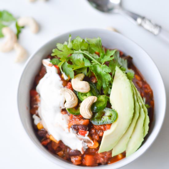 Vegetarian Wonder Chili - Recipe photo by Nyoutritious