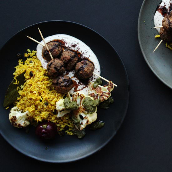Spiced Kofte with Jewelled Rice - Recipe photo by Cocoetcocoa