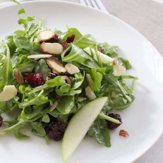 Arugula w/ Apple Cider Vinaigrette - Recipe photo by cocoaandsalt