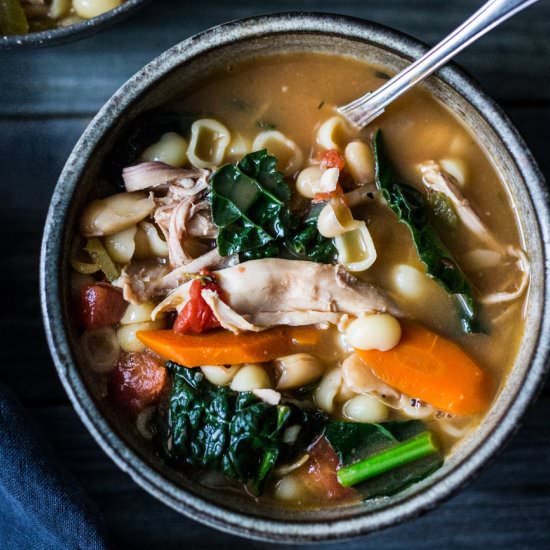 Turkey Minestrone Soup - Recipe photo by Feasting at Home