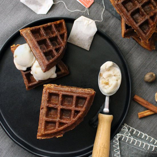 Dirty Chai Waffle Sandwiches - Recipe photo by peanutbutterandfitness